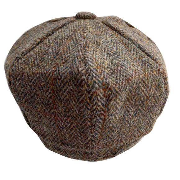 PEAKY BLINDERS Hartside Harris Tweed® Newsboy Cap HS28 GREEN-BROWN - PICK SIZE - Picture 7 of 12
